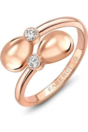 Faberge 18kt rose Essence Crossover diamonds ring