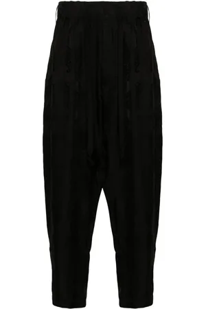 UMA WANG Floral-jacquard drop-crotch trousers