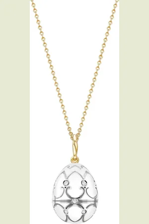 Faberge 18kt yellow and gold Heritage Seal Pup Surprise diamonds locket necklace