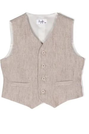 Il gufo Dart-detail linen waistcoat