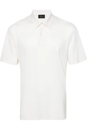 BRIONI Logo-embroidered wool polo shirt