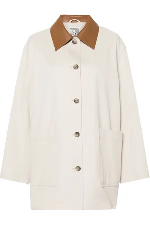 Totême Contrasting-collar twill shirt jacket