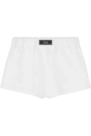 VERSACE Logo-embroidered cotton shorts