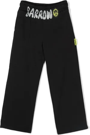 Barrow kids buckle-strap cuff trousers - Black