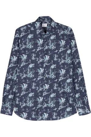 MAZZARELLI Botanical-print cotton shirt