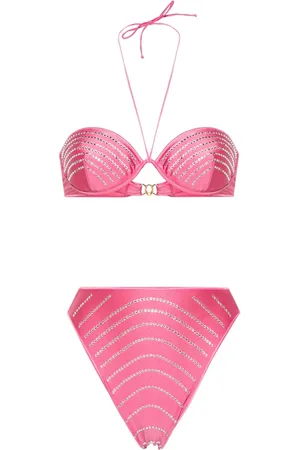 Oseree Crystal-embellished balconette bikini