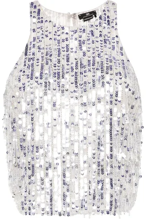 Elisabetta Franchi Sequined tulle top
