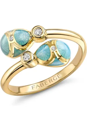 Faberge 18kt Heritage enamel and diamond ring