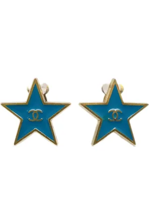 CHANEL 2001 CC-embossed star clip-on earrings