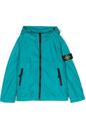Stone Island Compass-patch hooded rain jacket