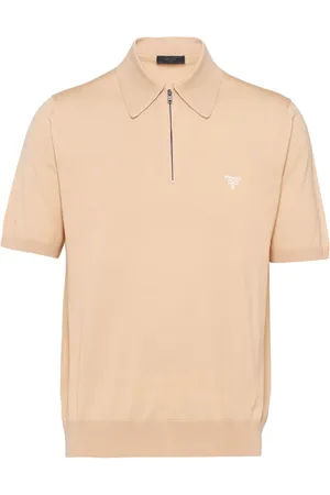 Prada Logo-embroidered wool polo shirt