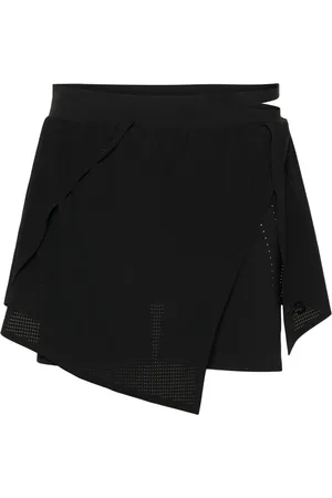 Y-3 Logo-printed mesh skort