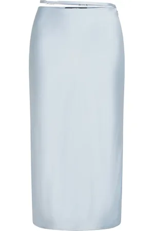 Karl Lagerfeld Signature satin midi skirt