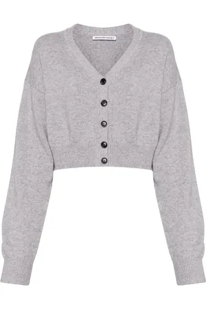 Alexander Wang Logo-embossed cropped cardigan