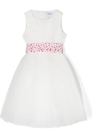 Simonetta Floral-trim tulle dress