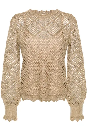 Twin-Set Open-knit metallic jumper
