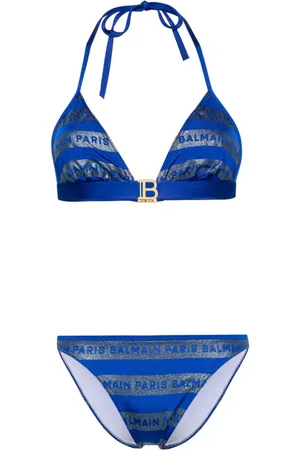 Balmain Logo-print triangle bikini set
