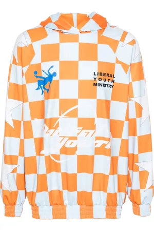 Liberal Youth Ministry Logo checkerboard-print hoodie