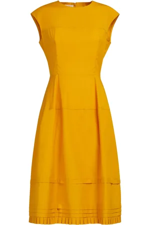 Marni Pleated cotton midi dress
