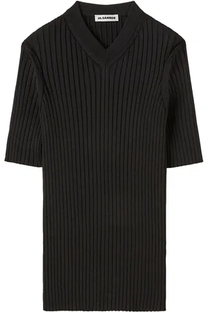 Jil Sander Ribbed-knit V-neck T-shirt