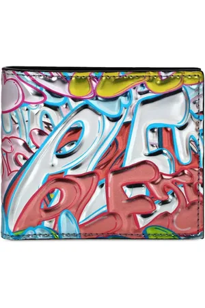 Philipp Plein Graffiti-print leather wallet