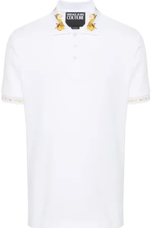 VERSACE Watercolor Couture-print polo shirt