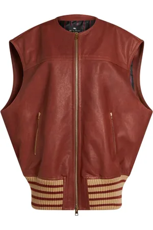 Etro Octopus-embroidered leather waist coat