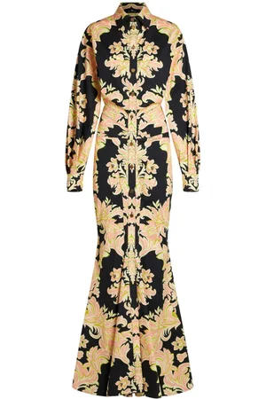 Etro Paisley-print ruched gown