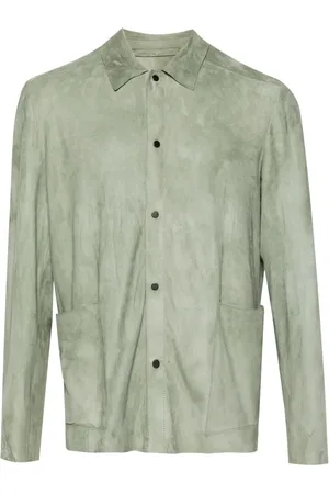 SALVATORE SANTORO Press-stud suede shirt
