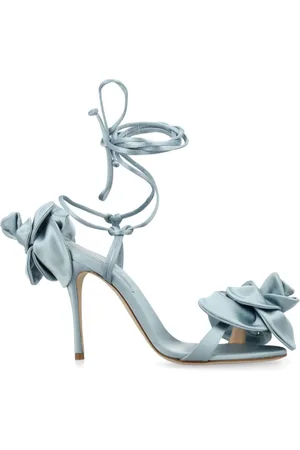 MAGDA BUTRYM Floral-appliqu?? satin sandals
