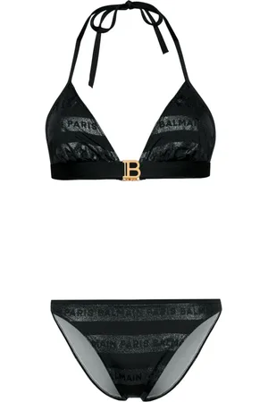 Balmain Logo-print triangle bikini set