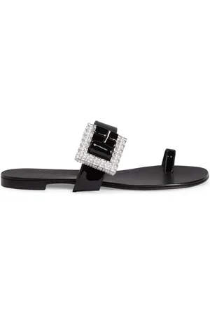Giuseppe Zanotti Miss Buckle crystal-embellished patent sandals