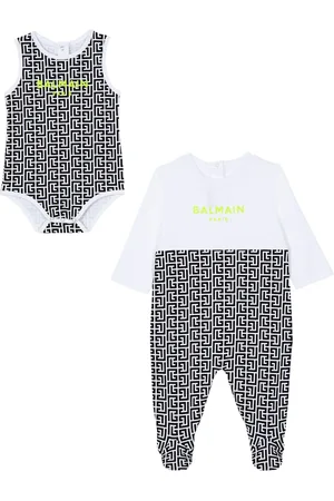 Balmain Monogram-print cotton pajamas and body (set of two)