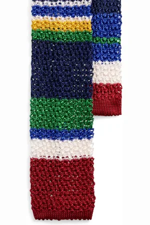 Ralph Lauren Striped mulberry-silk knitted tie