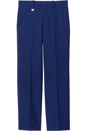 Burberry Logo-plaque tailored wool trousers