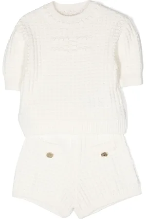 Elisabetta Franchi Purl-knit cotton shorts set