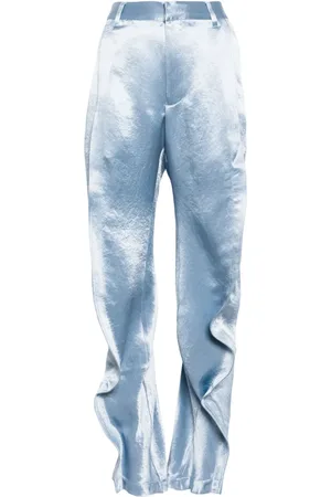Y / PROJECT Ruffled satin trousers