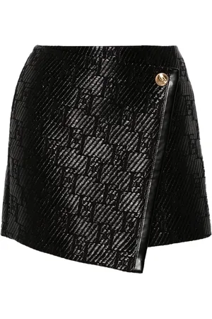 Elisabetta Franchi Wrap-design jacquard miniskirt
