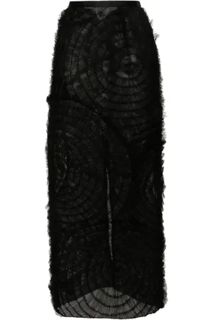 HUISHAN ZHANG Ruffled sheer maxi skirt