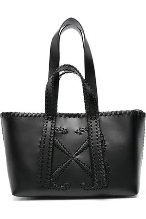 OFF-WHITE Arrows-stitch leather tote bag