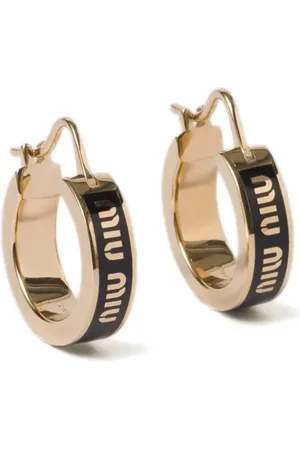 Miu Miu Enamel hoop earrings
