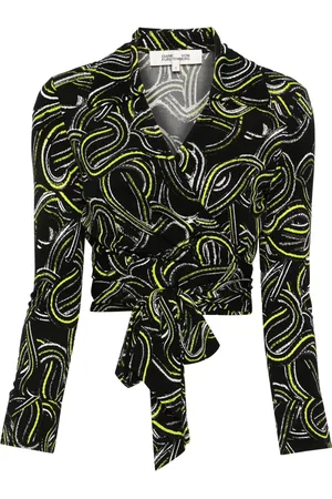 Diane von Furstenberg Geometric cropped wrap top