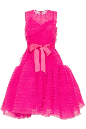 HUISHAN ZHANG Ruffled tulle midi dress
