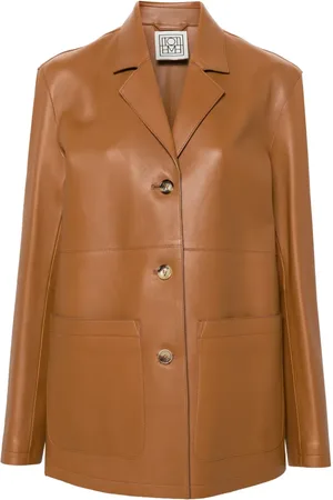 Totême Notched-lapels leather jacket