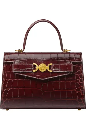 VERSACE Crocodile-embossed leather tote bag