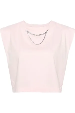 FORTE FORTE Chain-detail cotton crop top