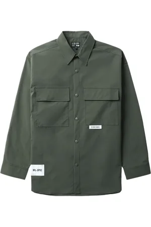 izzue button-up shirt jacket - Green