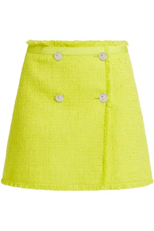VERSACE Medusa-button tweed miniskirt