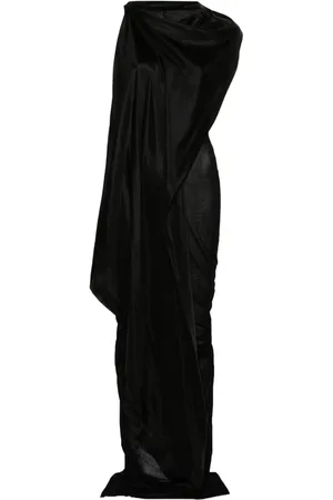 Rick Owens Scarf-detail cotton midi dress