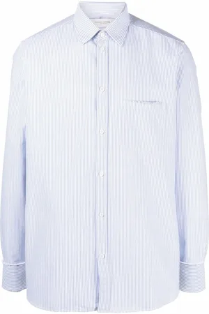 Golden Goose G logo-embroidery striped shirt